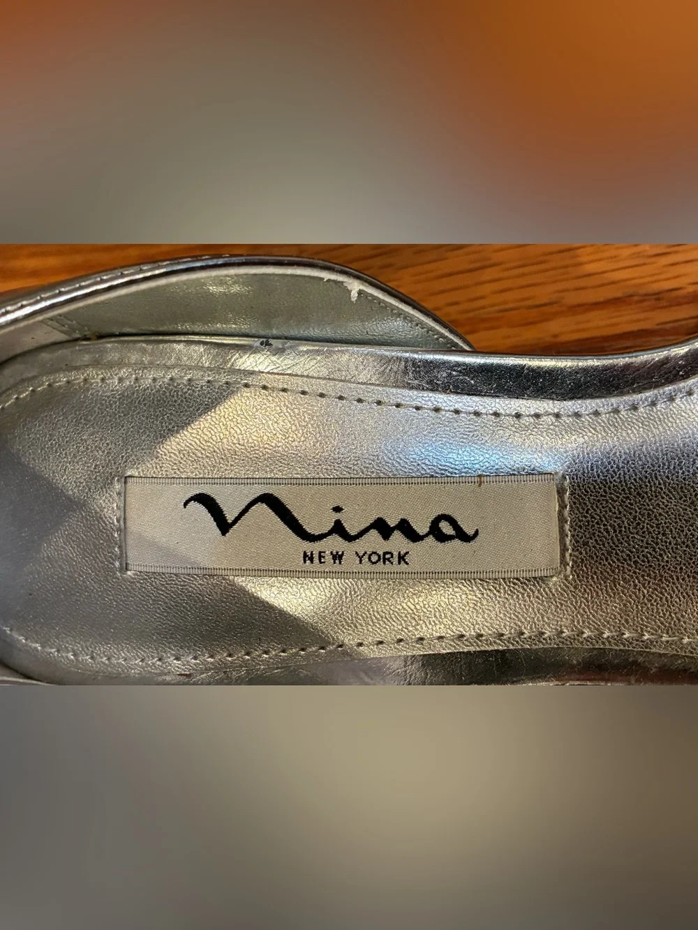 Nina New York Silver Rhinestone Evening Heels D-Orsay Pumps Size 6.5M